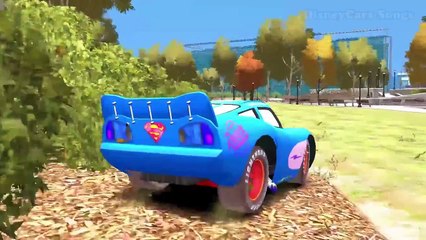 Super Hero Superman & Batman meets Disney Lightning McQueen Cars Rhymes for Children