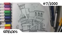 Como dibujar conjunto de edificios en caricatura | How to draw cartoon set of buildings