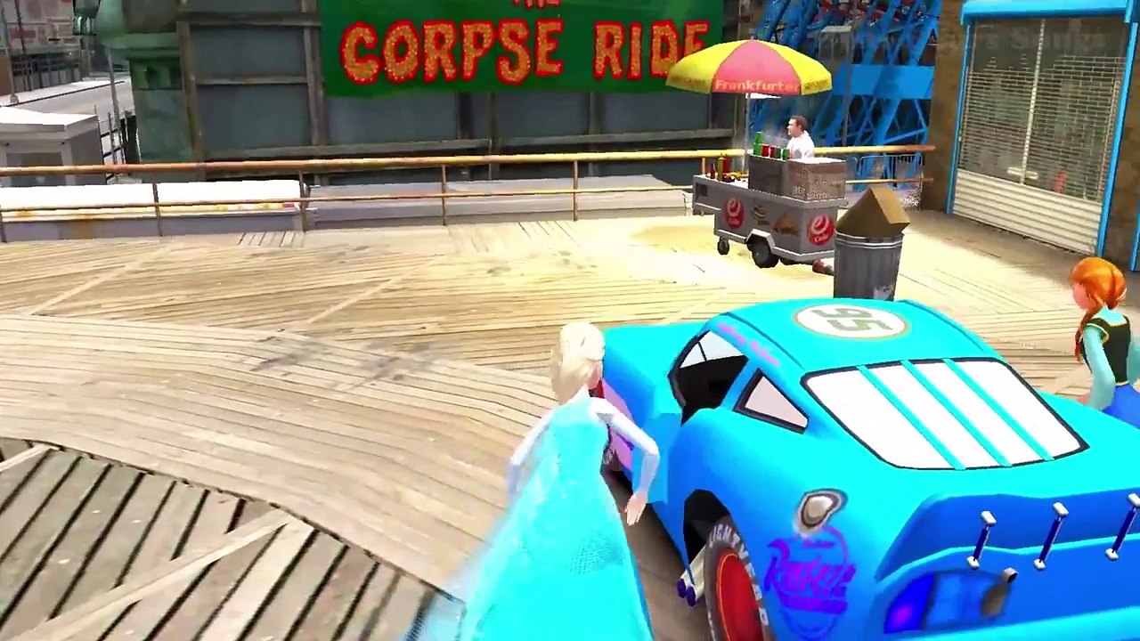 ABC Song with Anna & Disney Elsa (Frozen) Princesses & Disney Custom Lightning Pink Cars