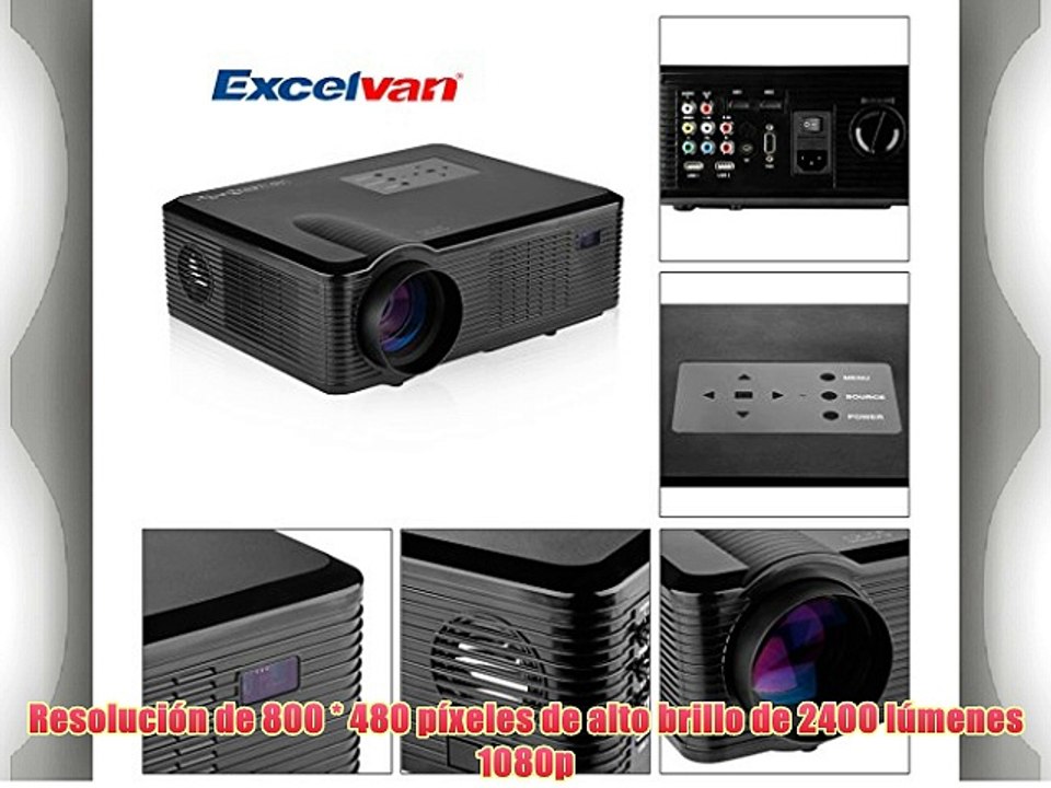 Excelvan CL740D - LCD Proyector LED HD (2400 Lúmenes 800x480 1080P 16.7 Millones de Colores