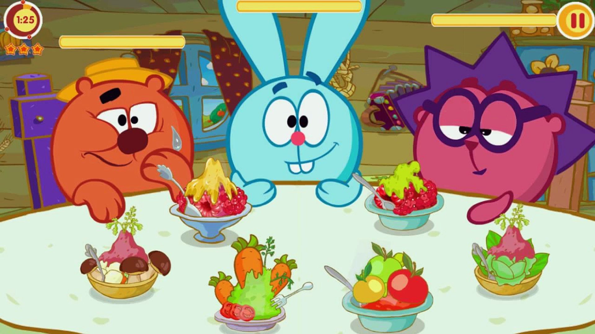 ⁣Smeshariki - Cooking / Passage of game / Part 15 / СМЕШАРИКИ - КУЛИНАРИЯ