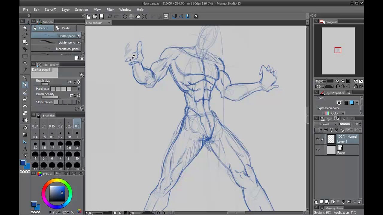 How to draw an anime buff male