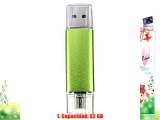 2.0 OTG Flash Drive para Android Smartphone / Tablet / PC Verde 32GB Micro USB