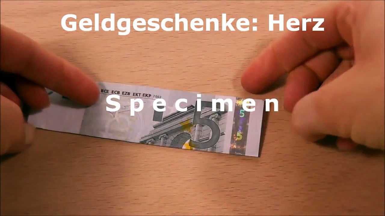 Geldgeschenke- Herz - Geldscheine falten - Herz falten