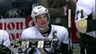 Andrew MacDonald goal line save Feb 5 2013 Pittsburgh Penguins vs NY Islanders NHL Hockey