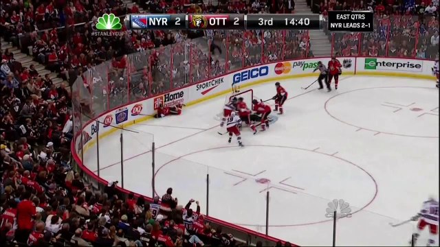 Craig Anderson great save in 2nd. NY Rangers vs Ottawa Senators. 41812 NHL Hockey