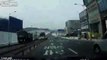 Man in South Korea narrowly avoids being hit by a truck by a matter of inches