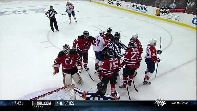 Martin Brodeur saves late 1st. Florida Panthers vs NJ Devils 41712 NHL Hockey