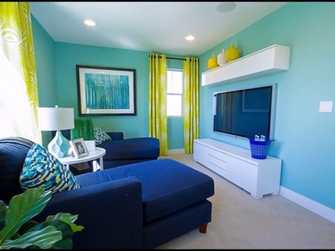 Гостиная в бирюзовом цвете