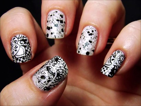 Дизайн ногтей – черно белый маникюр