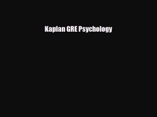 PDF Kaplan GRE Psychology PDF Book Free