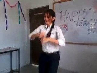 funny teacher dancing in the classroom great fun