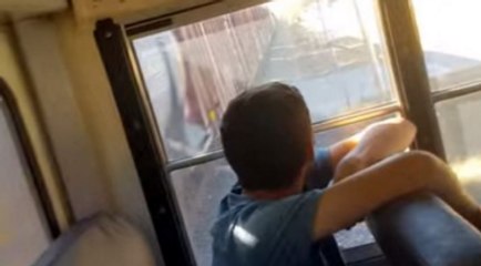Shocking Scene Where Houston School Bus Is Almost Hit By Train