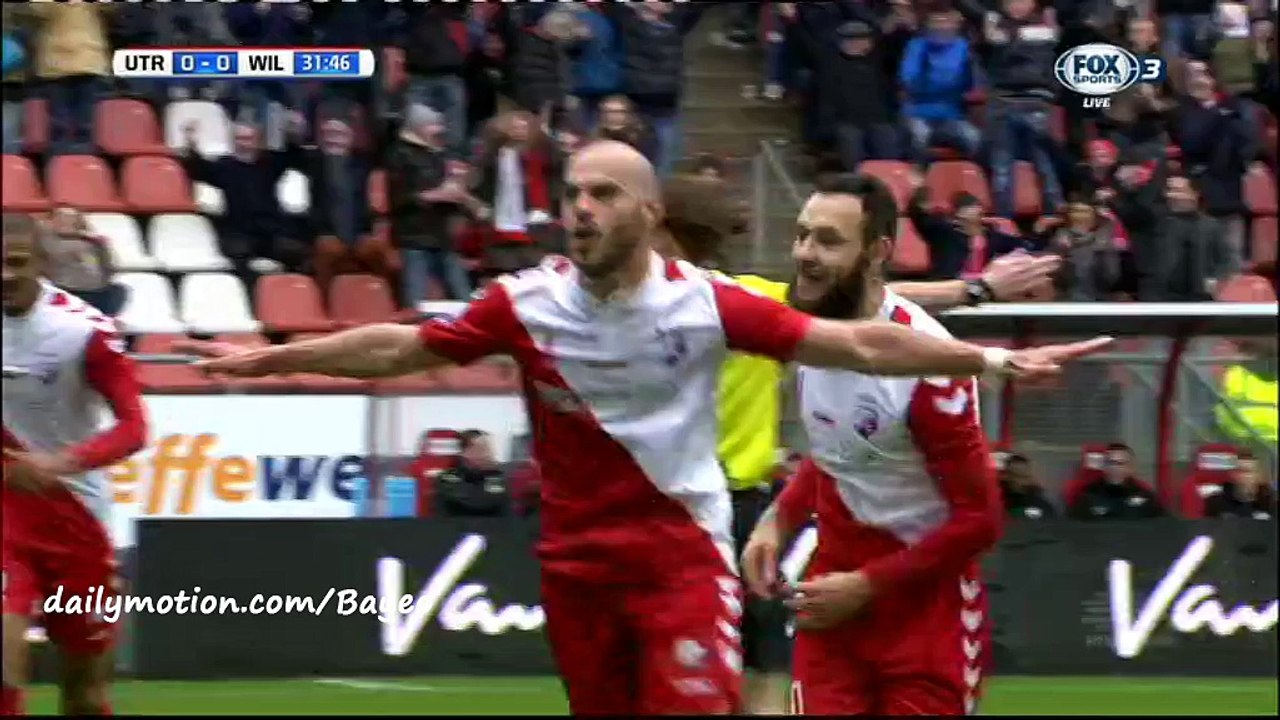 Ruud Boymans Goal HD - Utrecht 1-0 Willem II - 21-02-2016