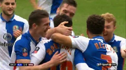 Ben Marshall Goal HD - Blackburn 1-0 West Ham - 21-02-2016 FA Cup