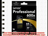 Lexar 64GB Professional 600x SDXC - Tarjeta de memoria SecureDigital de 64 GB (SDXC UHS-I clase: