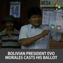Bolivian President Evo Morales Cast his Ballot