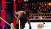 WWE RAW 3_2_15 - Roman Reigns spear on Seth Rollins in the air
