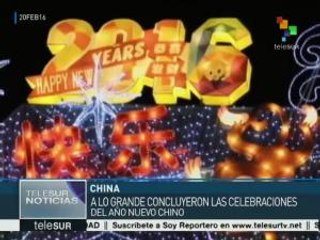 China: finaliza celebración por año nuevo con festival de la linterna