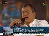 Ecuador: Correa condena violencia en disturbios estudiantiles