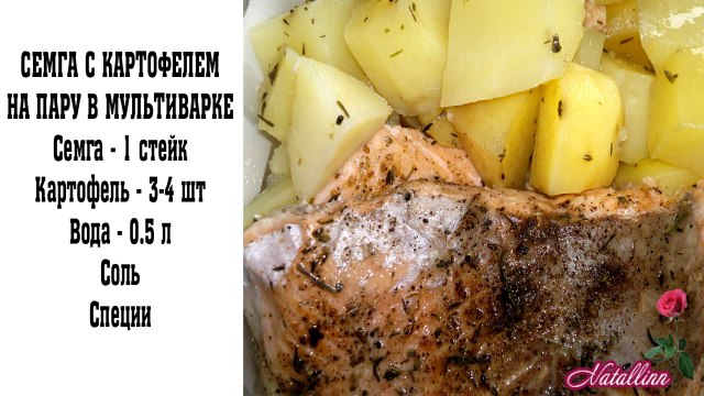 Семга с картофелем на пару в мультиварке Redmond RMC M170