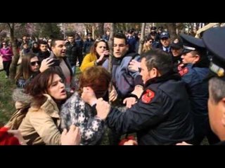 Ndërtimi i parkut, Shoqëria Civile shemb gardhin, polici qëllon me shpullë një qytetare