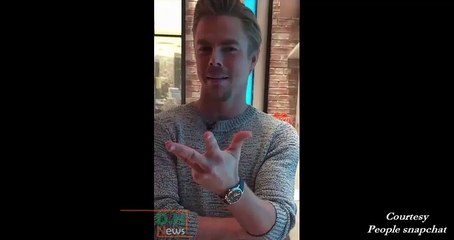 Derek Hough takes a Disney test on People's Snapchat - February 21, 2016