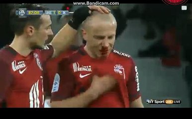 horror faul - Lille vs Lyon - Grenier - Red Card