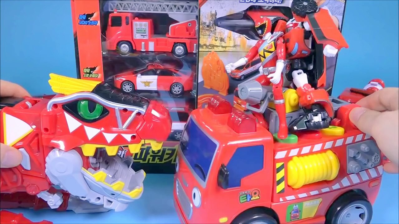 타요 월드카 파워키 Fire station car toys Robocar Poli Tayo the little bus 폴리 헬로카봇 소방본부 카 vidéo