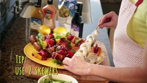 Beef, Chicken, Shrimp and Vegetable Kabobs