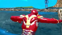 [SuperHeroes] Iron Man and Spiderman Water Slide   Disney Lightning McQueen Cars & Kids Songs