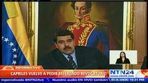 Capriles asegura que la Constitución de Venezuela permite un referendo revocatorio para Nicolás Maduro