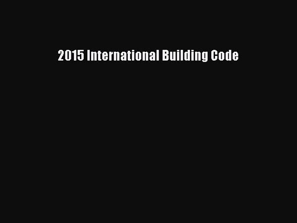 Download 2015 International Building Code Ebook Online