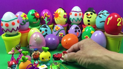 33 Surprise Eggs With Toys Shopkins Party Animals Teletubbies Noo-Noo Octonauts The Vegimals Toys