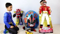 Power Rangers Super Giant Surprise Egg Toys Opening Dino Charger Samurai Megaforce CKN Toy