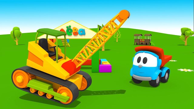 Мультики про машинки: Грузовичок Лёва Малыш и Кран. Мультик - конструктор 3D