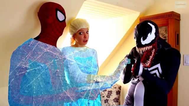 Spiderman vs Spidergirl Spiderbaby Frozen Elsa Venom Joker in Real Life - Fun SuperHero Movie 2016