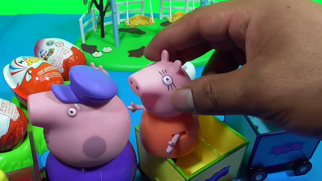Peppa Pig Grandpa Train - Surprise Eggs El Tren del Abuelo de Peppa Pig O trem do avô de Peppa Pig