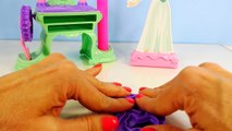 PLAY-DOH Princess Ariel Dresses Up Like Disney FROZEN Elsa and Anna Princess Barbie Dolls PlayDoh