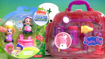 Play Doh Bubble Guppies Molly & Nurse Peppa Pig Medical Case at the Mermaids Check-Up Center