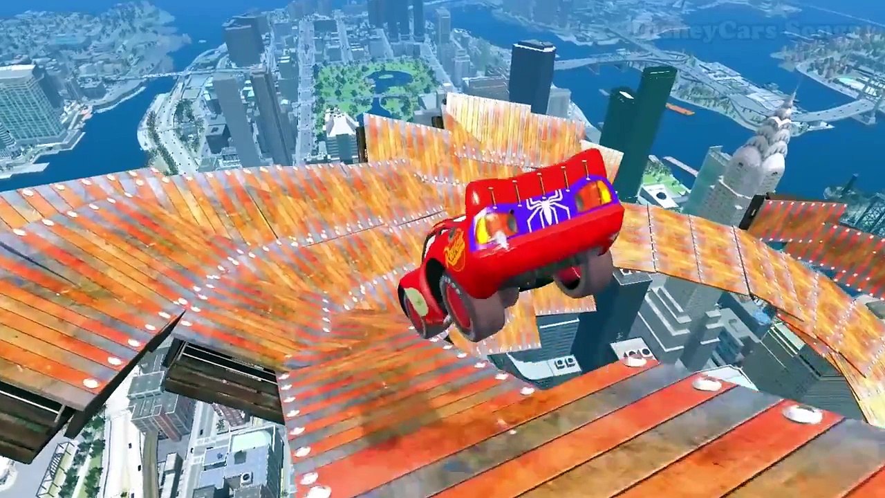 HULK drive Disney Lightning Mcqueen Cars Spiderman and Song for Children with Spider-man