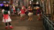 Minnie Mouse and Daisy Duck in Christmas Outfits meet at Mickey\'s Very Merry Christmas Party 2015