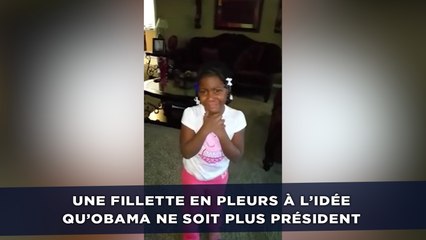 Une fillette en pleurs à l’idée qu’Obama ne soit plus président, il lui répond