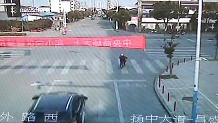 Pregnant woman luckily escapes serious injury in nasty car crash