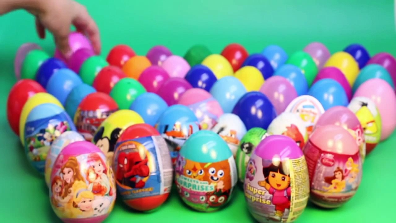 SURPRISE EGGS FROZEN PEPPA PIG MICKEY MOUSE MINNIE MOUSE SPIDER-MAN DORA THE EXPLORER PLAY DOH EGGS