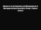[PDF] Advances in the Valuation and Management of Mortgage-Backed Securities (Frank J. Fabozzi