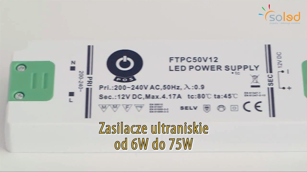 Zasilacze LED Ultraniskie IP20, Zasilacz do oświetlenia LED