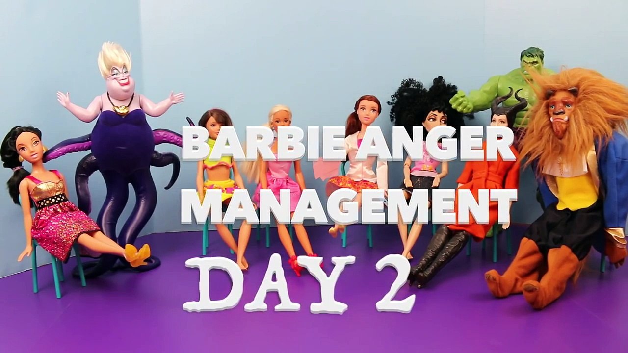 Barbie Anger Management Day 2 Frozen Hans Belle Hulk Ursula DisneyCarToys