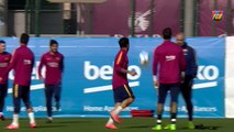 FC Barcelona training session: preparing for the upcoming Champions League match