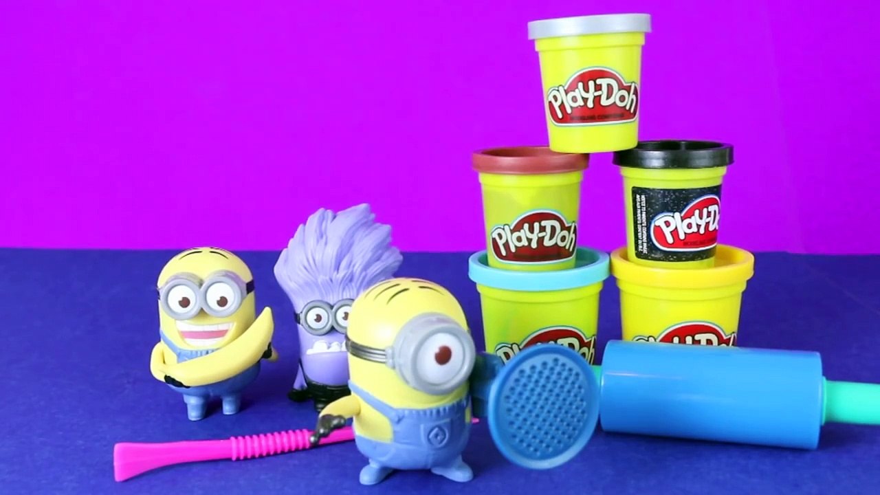 Play Doh Minion Stuart Tutorial by DisneyCarToys with Minion Dave, Evil Minions Despicable Me 2